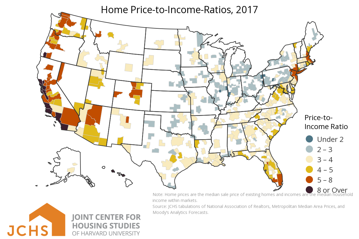 US Home Price to Income Ratio for 2017